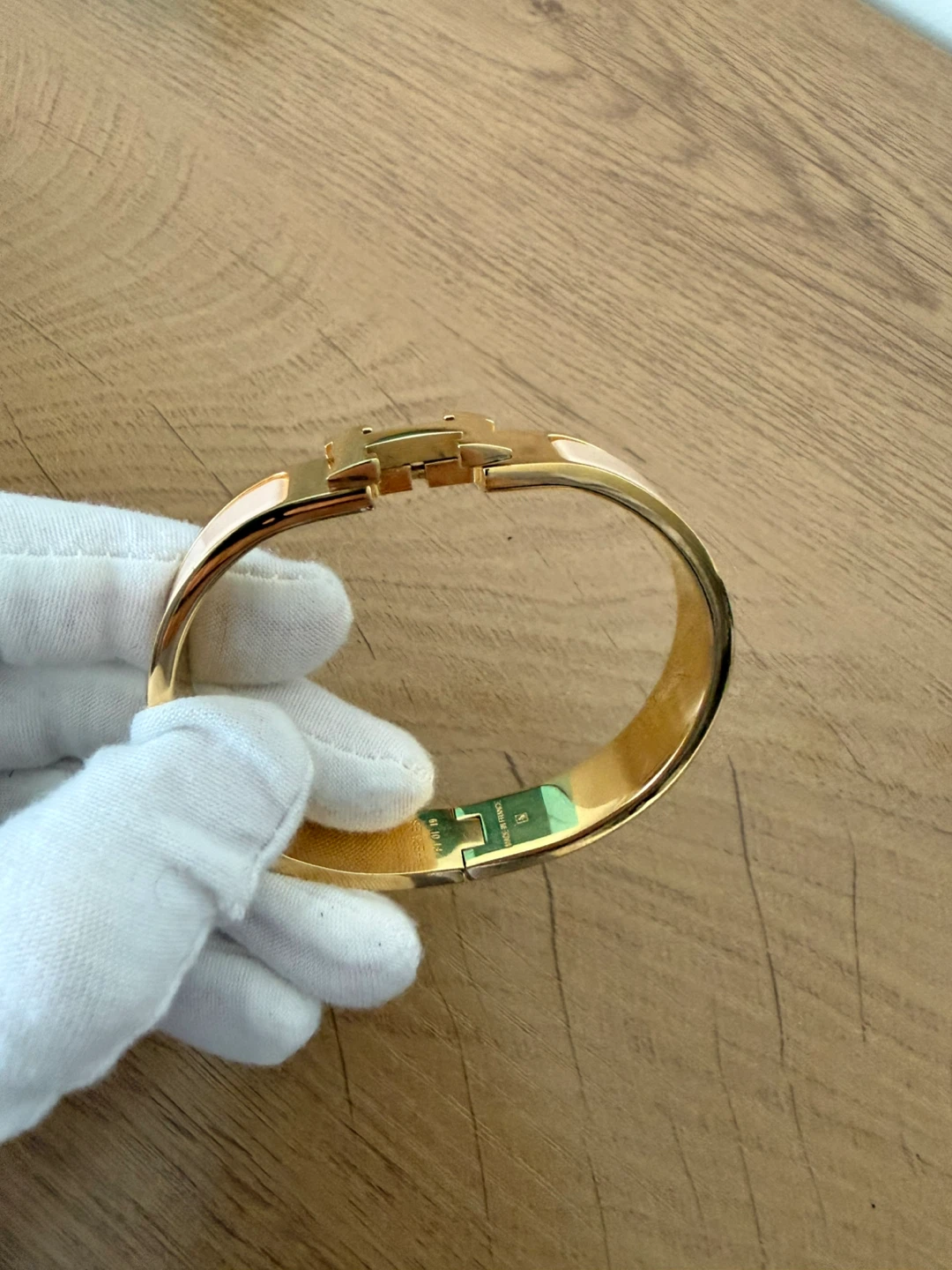 Hermes Constance Bracelet Gold Tone Pink Enamel PM - photo 5