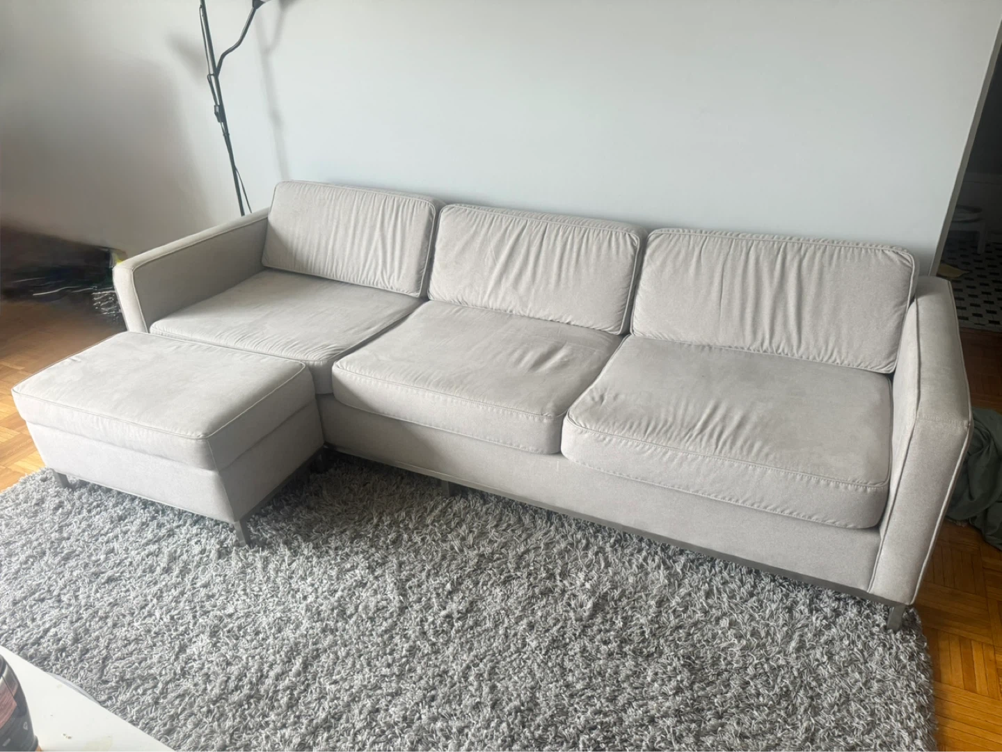 Light Gray Sectional Sofa with Ottoman - photo 2