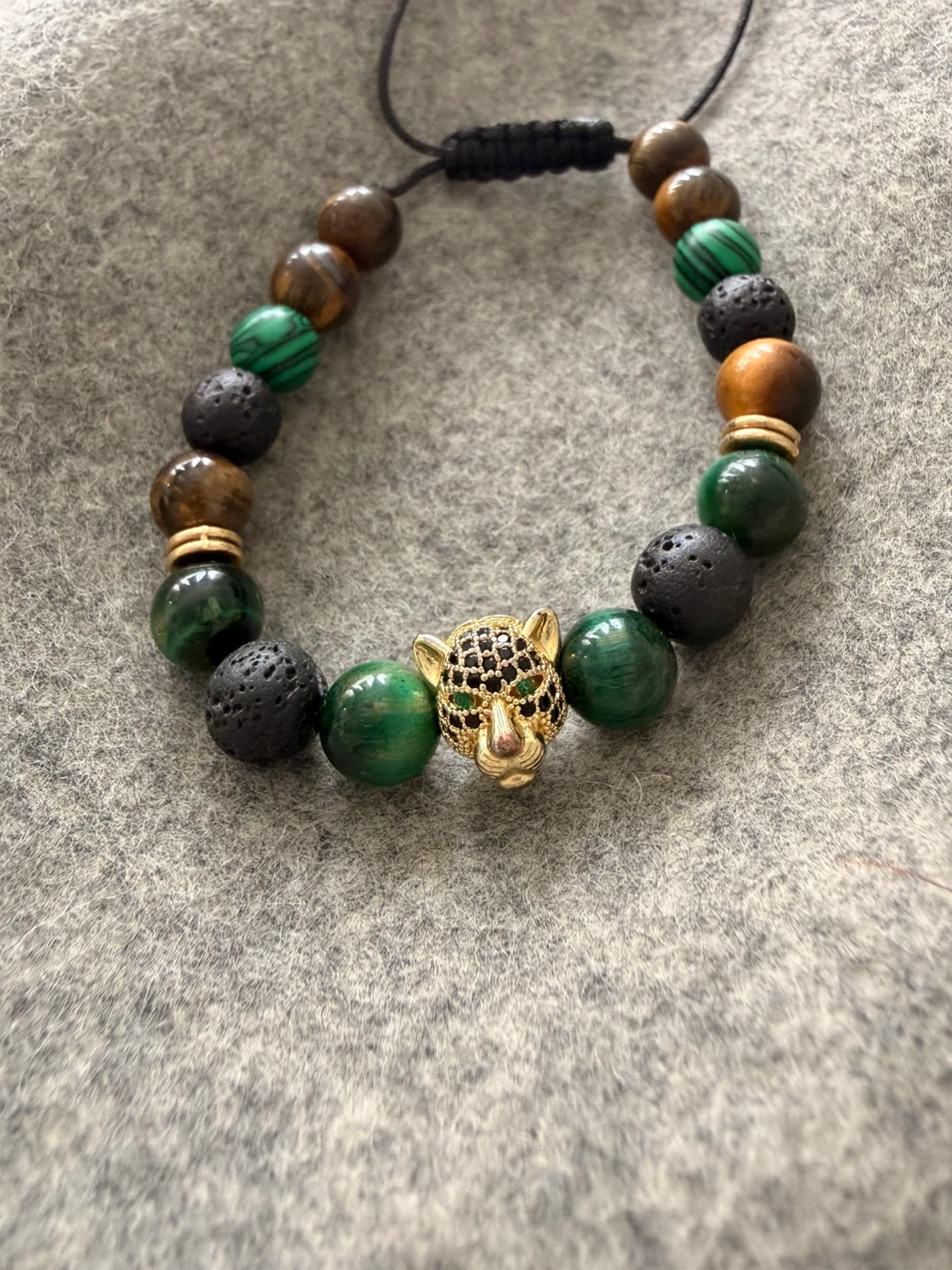 Beaded Bracelet with Panther Charm - photo 2