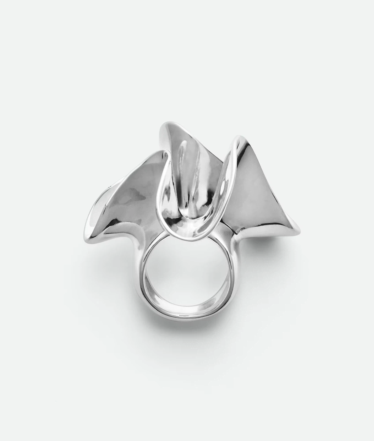 Sculptural Silver Statement Ring size 8 - photo 2