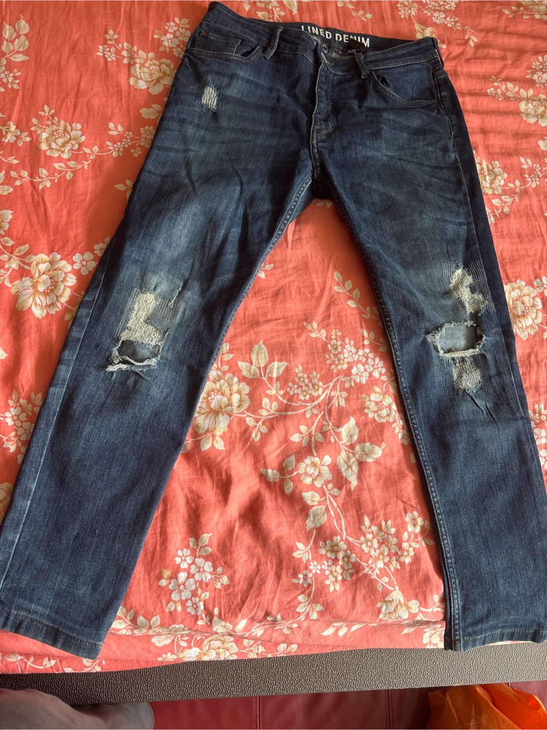 LINED DENIM Distressed Jeans - photo 3