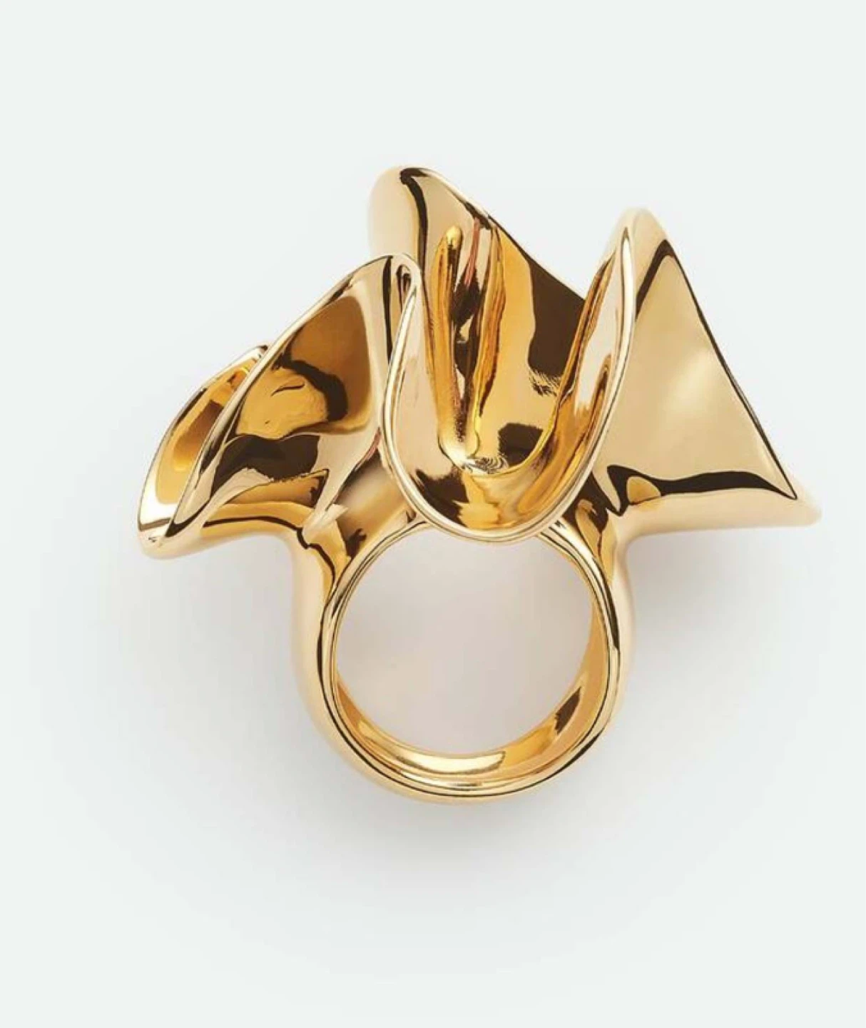 Gold Tone Sculptural Ring size 8 - photo 2