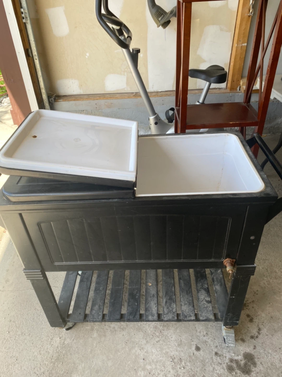 Black Rolling Cooler Cart - photo 2