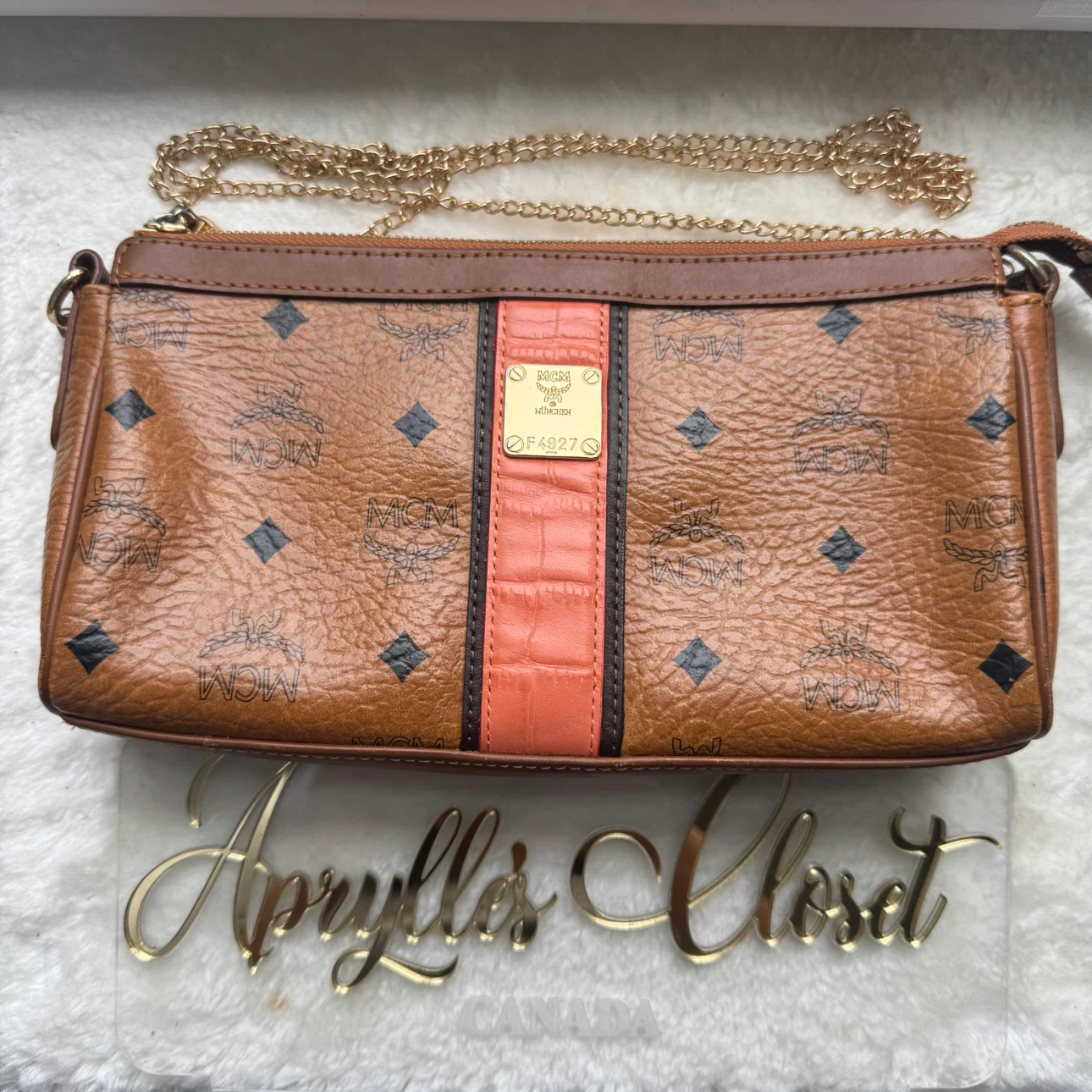 MCM Visetos Clutch with Chain