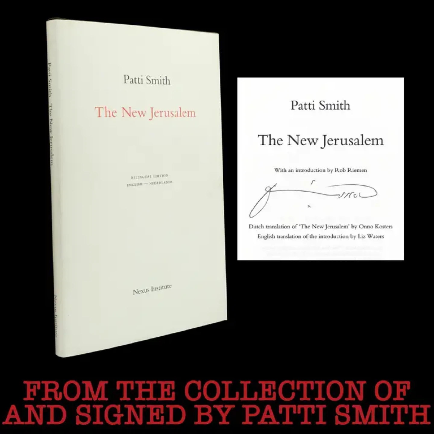 Patti Smith The New Jerusalem Autographed Bilingual Edition Book