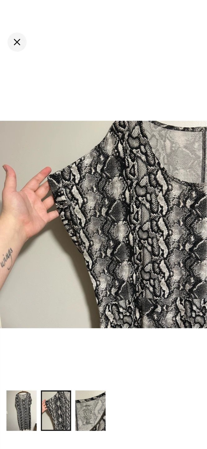 George Plus Women's Snake Print T-Shirt Dress Size 1X - photo 2