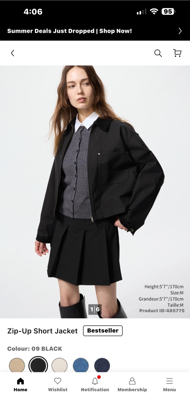 UNIQLO Black Zip-Up Short Jacket - photo 4