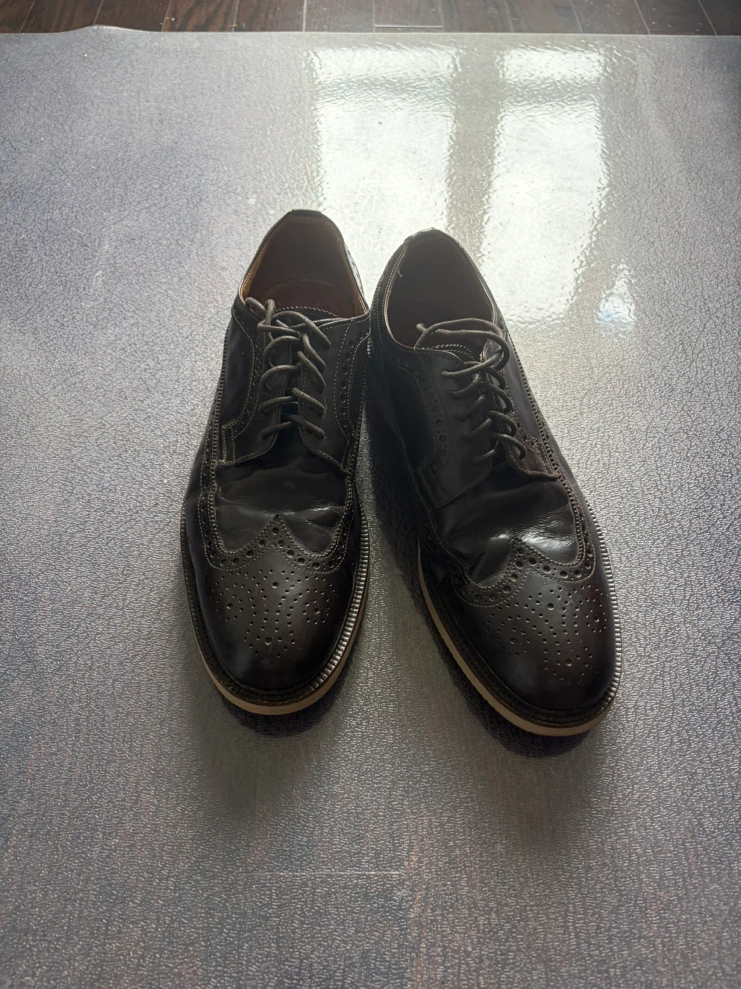 J.Lindeberg Men's Classic Wingtip Dress Shoes - Dark Brown