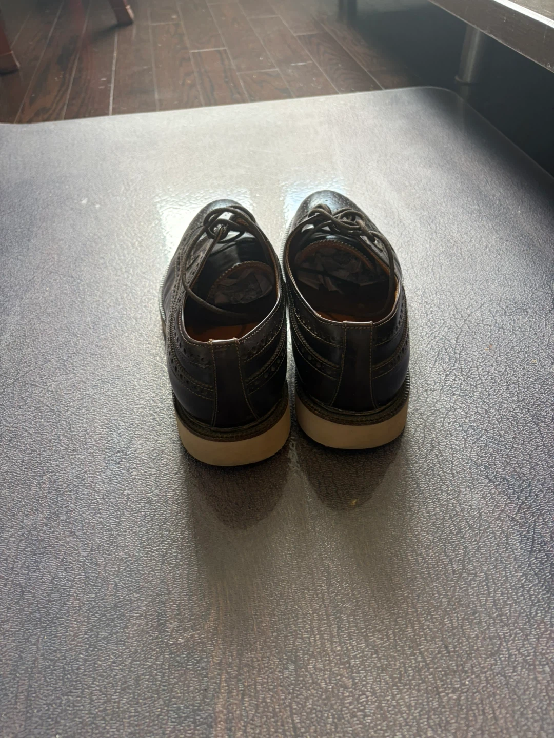 J.Lindeberg Men's Classic Wingtip Dress Shoes - Dark Brown - photo 4
