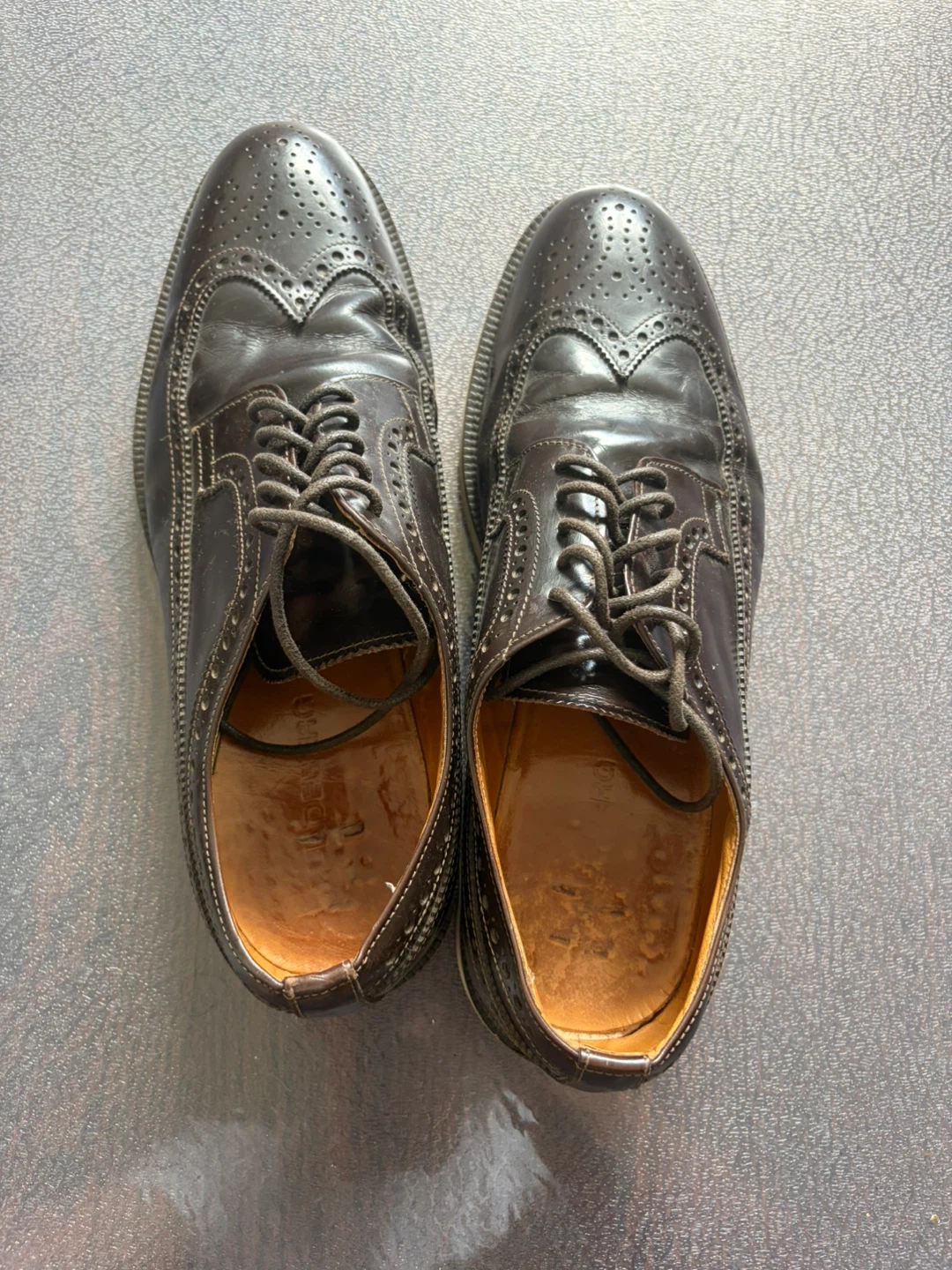 J.Lindeberg Men's Classic Wingtip Dress Shoes - Dark Brown - photo 5