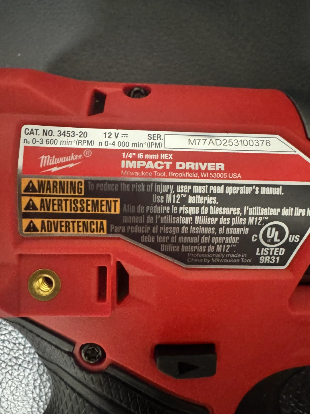 Milwaukee 12V M12 FUEL Impact Driver - photo 3