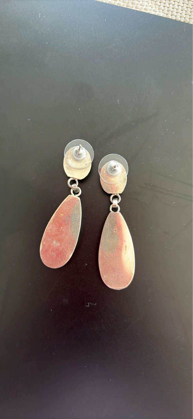 Sterling Silver 925 Gemstone Dangle Earrings - photo 3