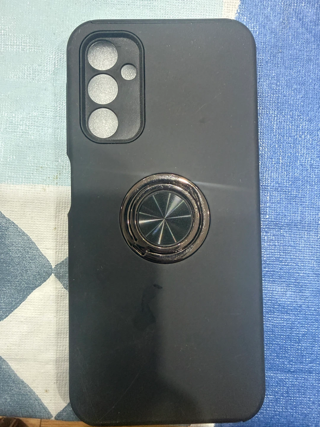 Black Phone Case with Ring Holder