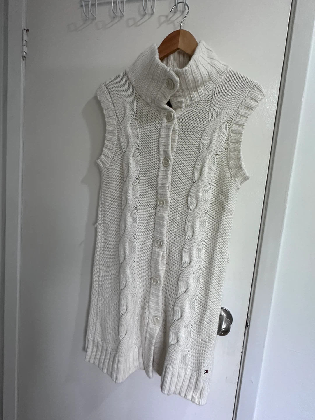 M | TH Cream Cable Knit Sleeveless Sweater Dress - photo 2