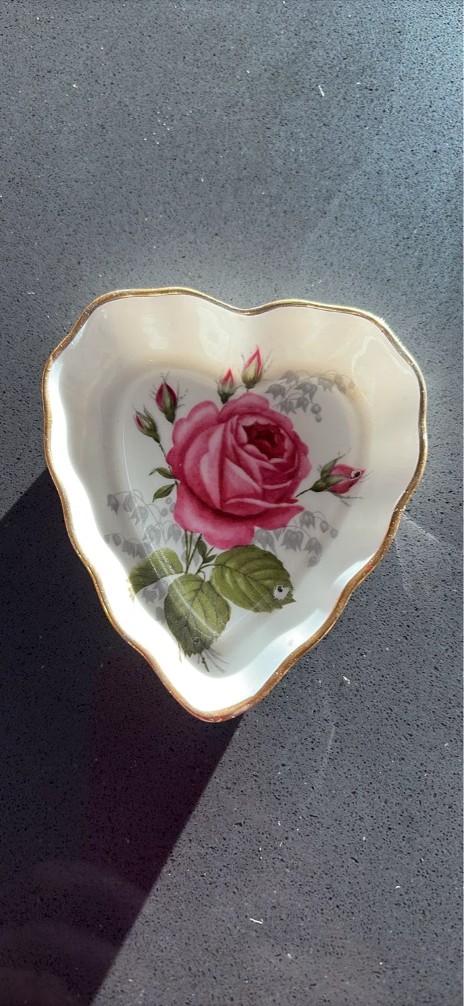 Heart Shaped Trinket Dish - Fine Bone China