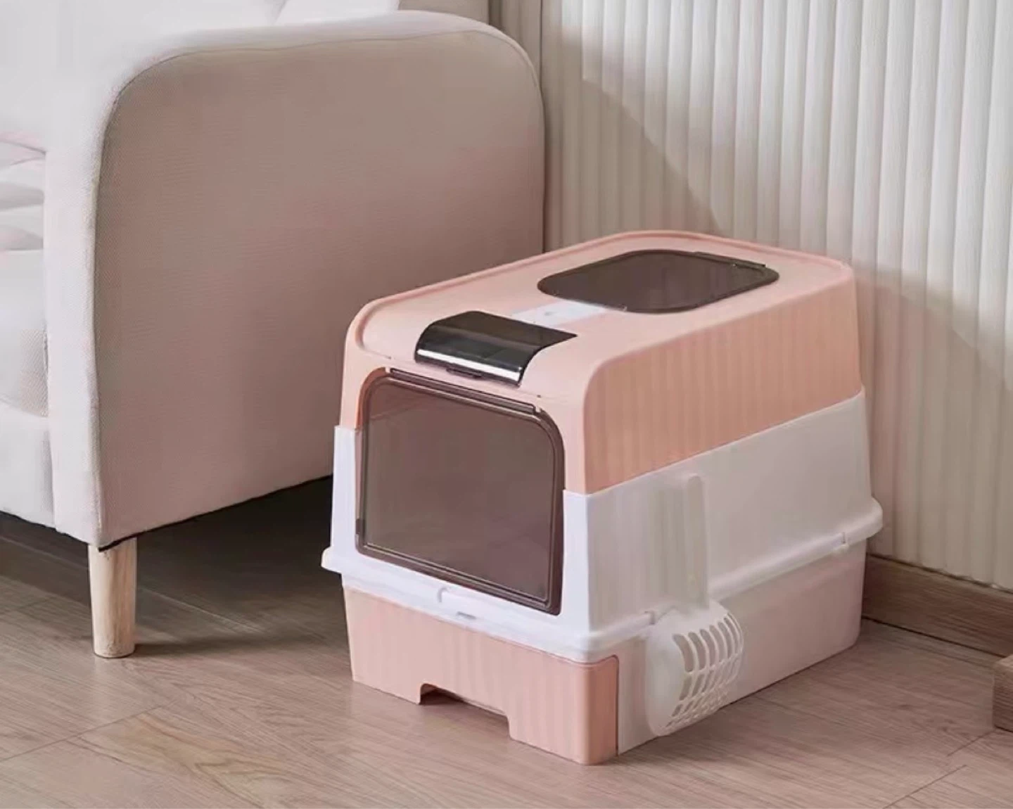 Pink Cat Litter Box with Drawer