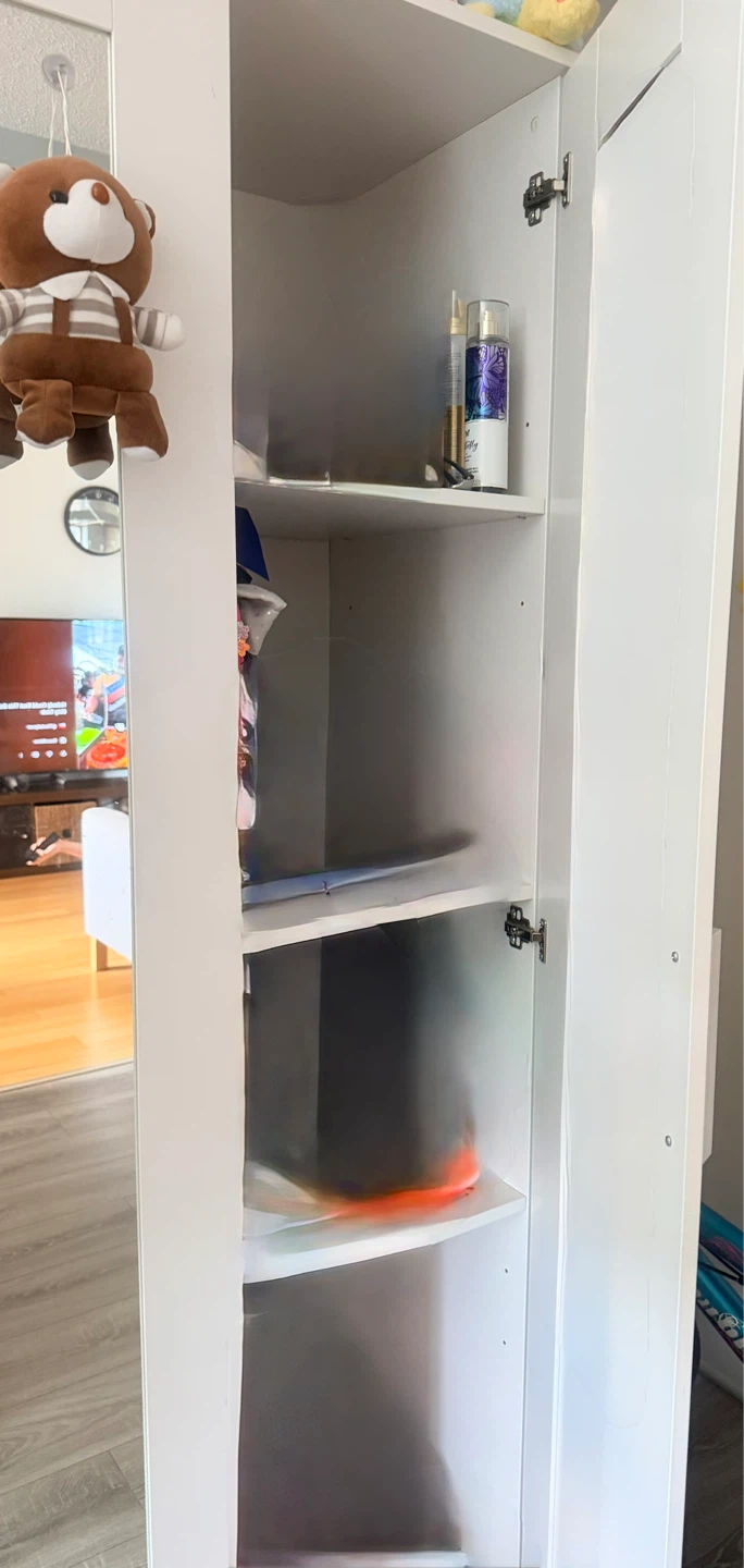 White 3-Door Wardrobe with Mirror - photo 3