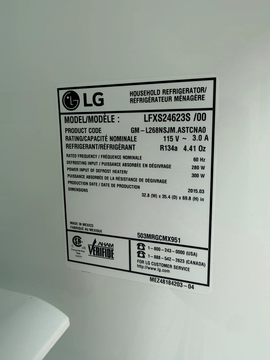 LG Stainless Steel French Door Refrigerator 32w 31w 69h - photo 3