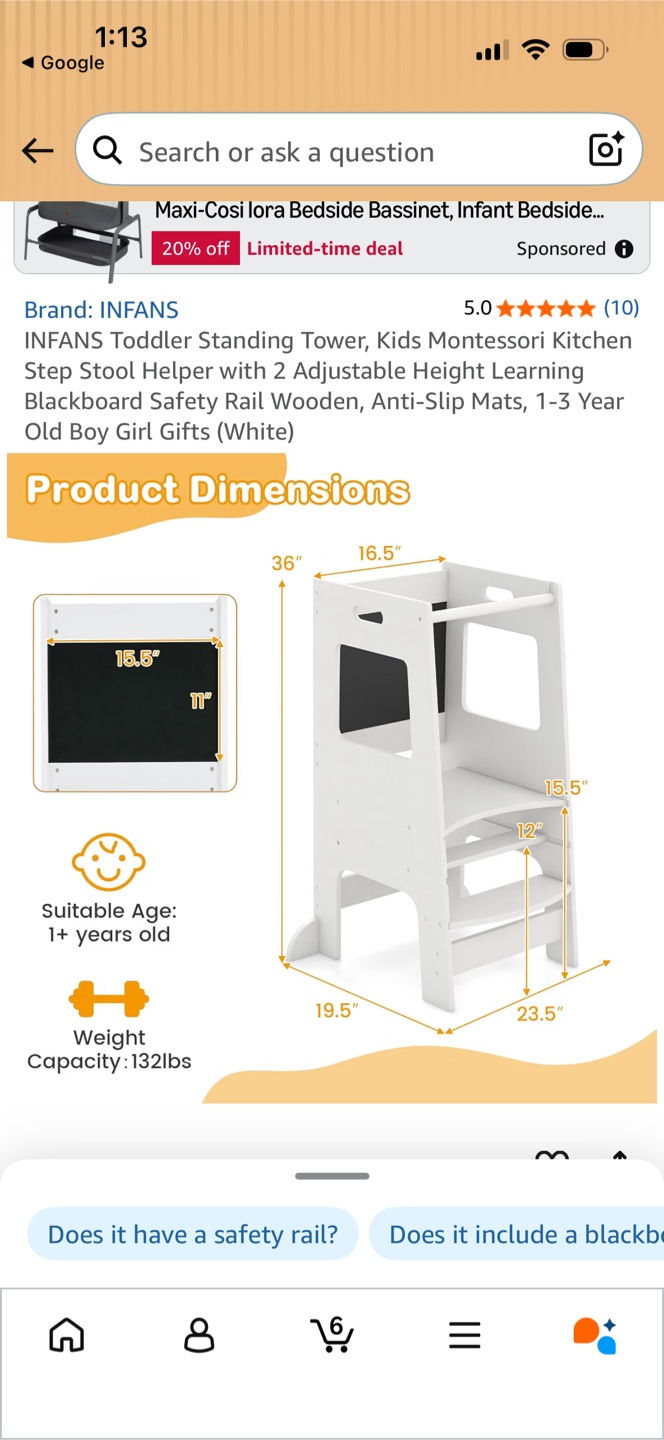INFANS Toddler Standing Tower Kitchen Step Stool - photo 5