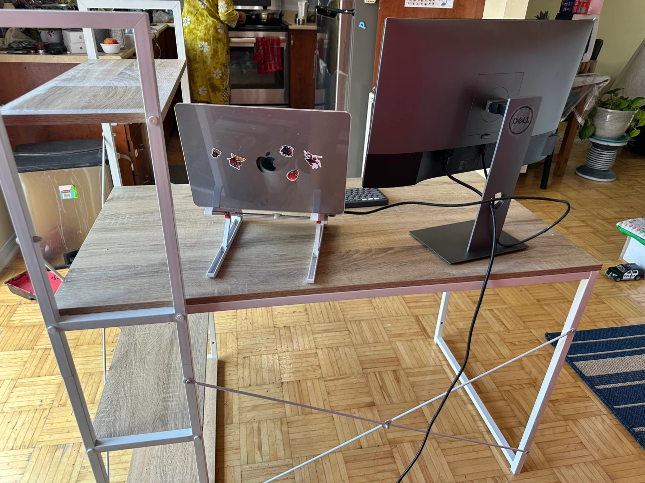 Wood Grain Desk with Shelving - photo 2