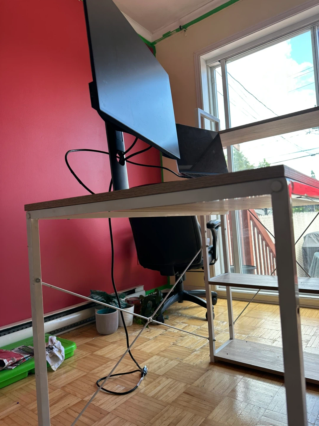 Wood Grain Desk with Shelving - photo 3