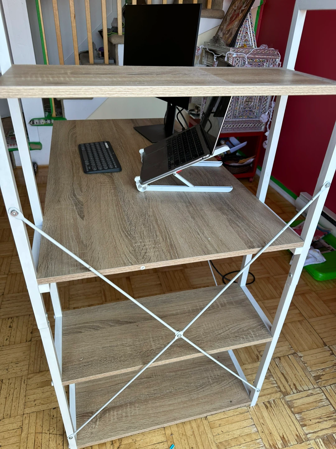 Wood Grain Desk with Shelving - photo 5