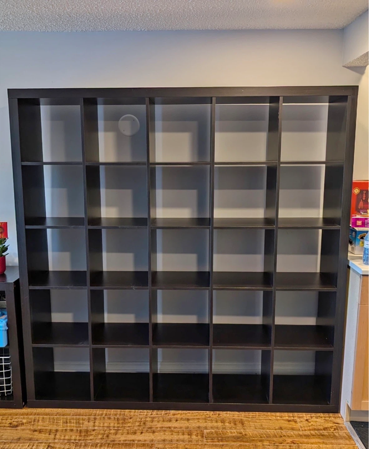 IKEA KALLAX storage shelf in black brown colour 5x5