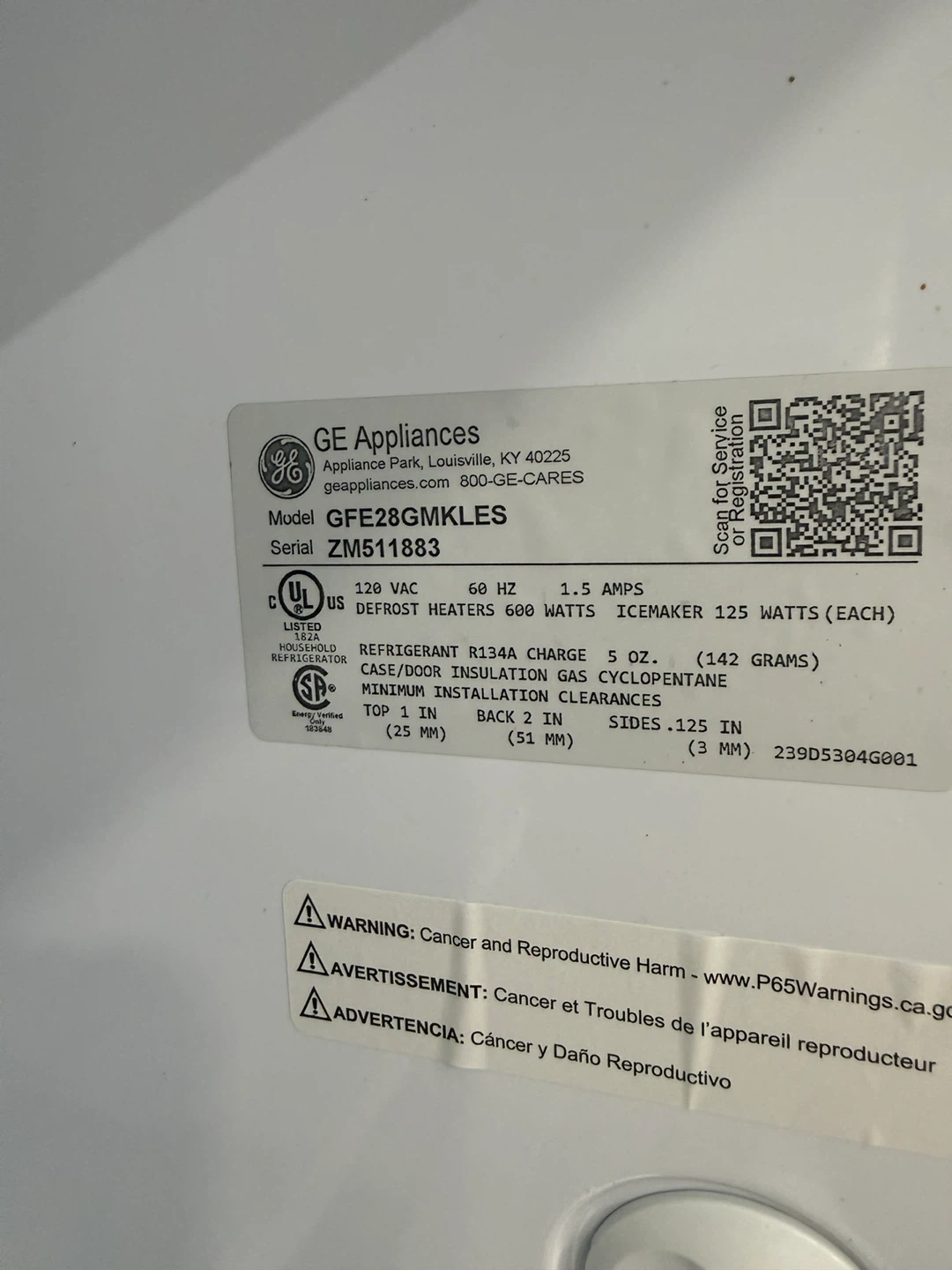 Ge French door refrigerator 36w 33d 69h - photo 3