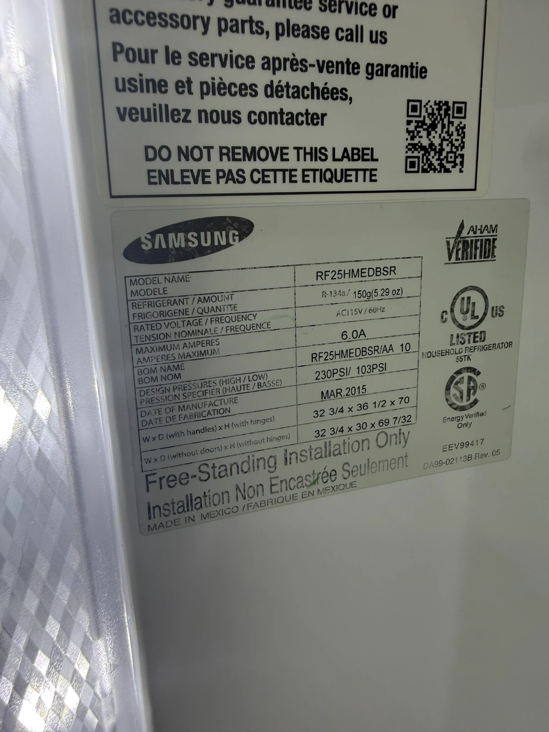Samsung French Door Refrigerator 36w 31d 69h - photo 3