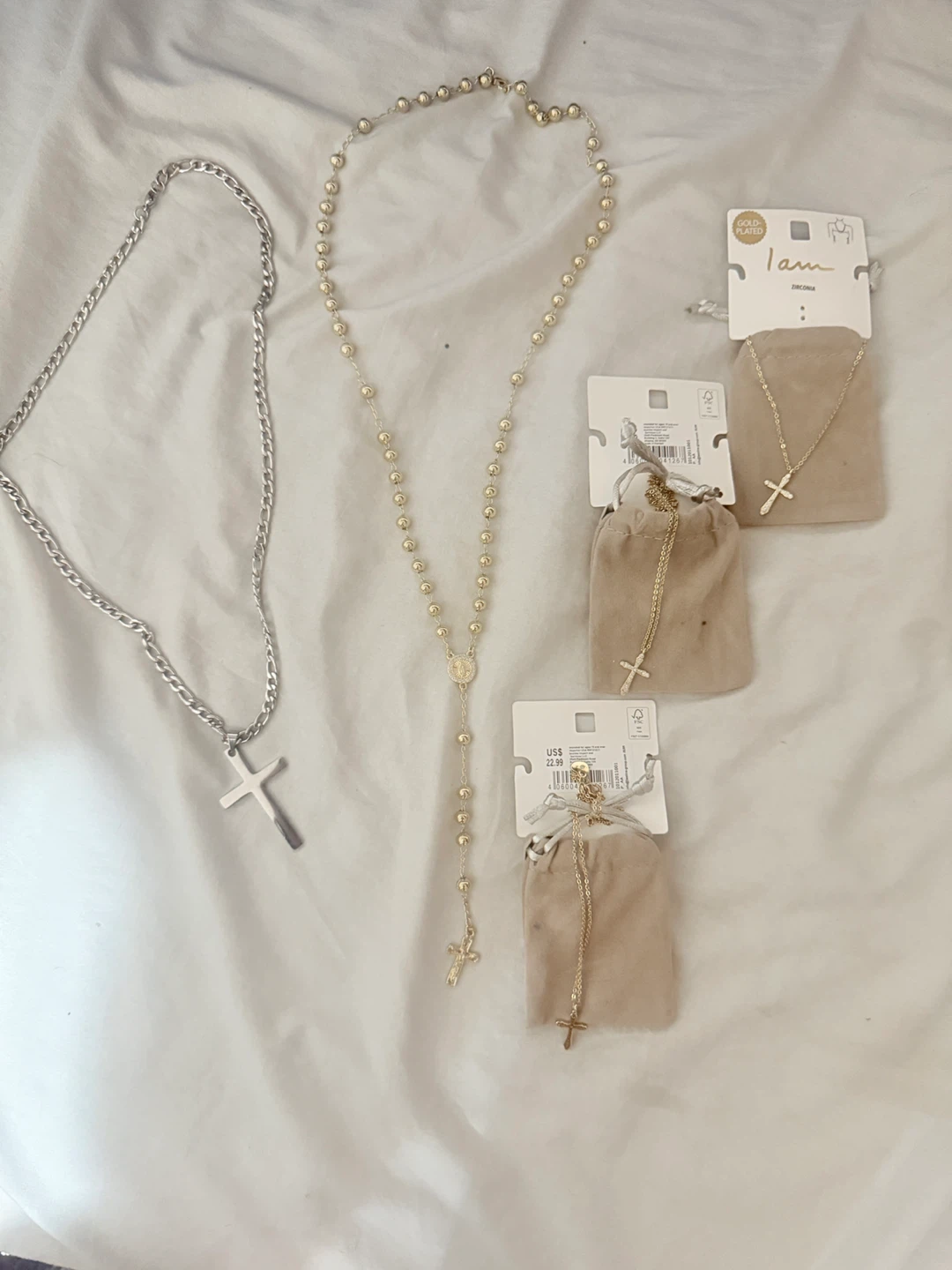 I Am. Gold Tone Crucifix Necklaces (3-Pack) - photo 2