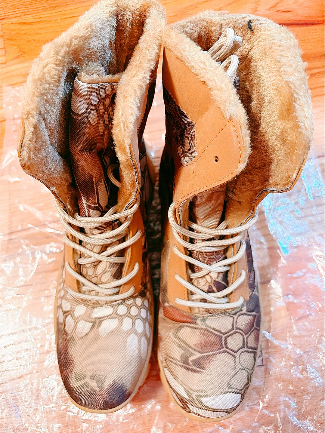 Men's Winter Boots Camouflage Fur Lined