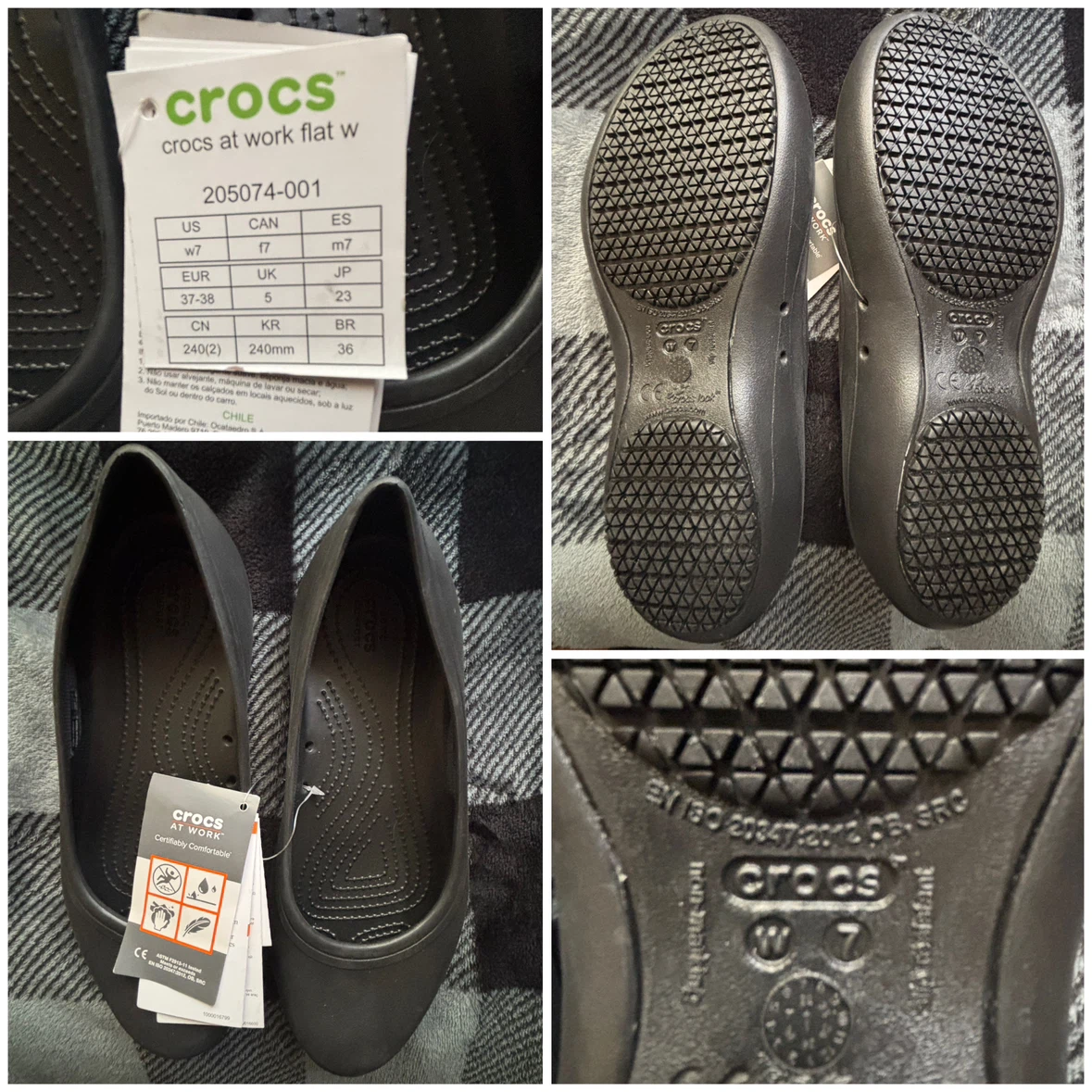 Crocs - At Work Flats - *Size Women 7/Black*