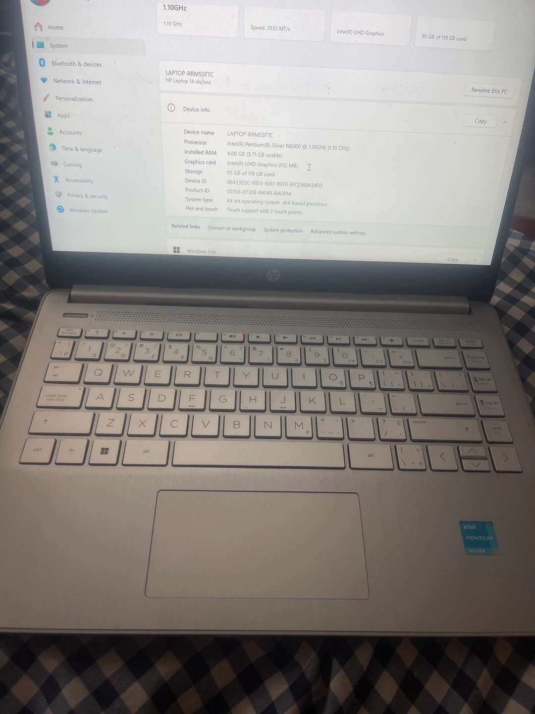 HP Laptop 14-dqxxxx Silver N6000 - photo 2
