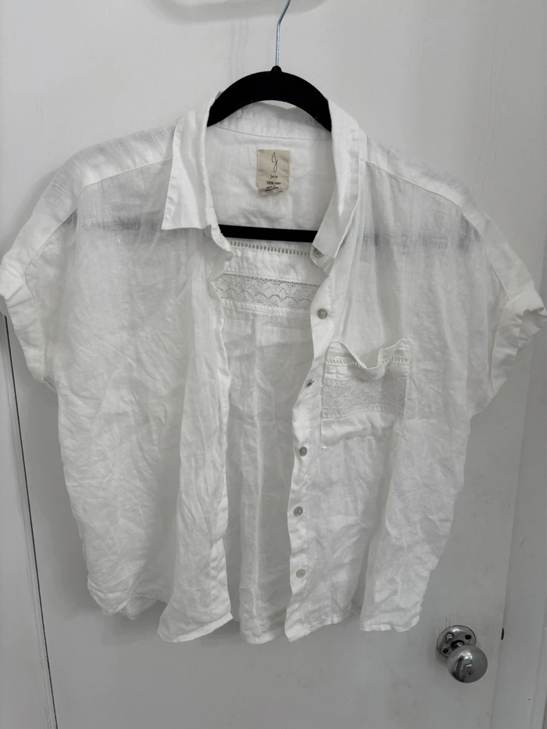 Joie White Linen Blend Shirt