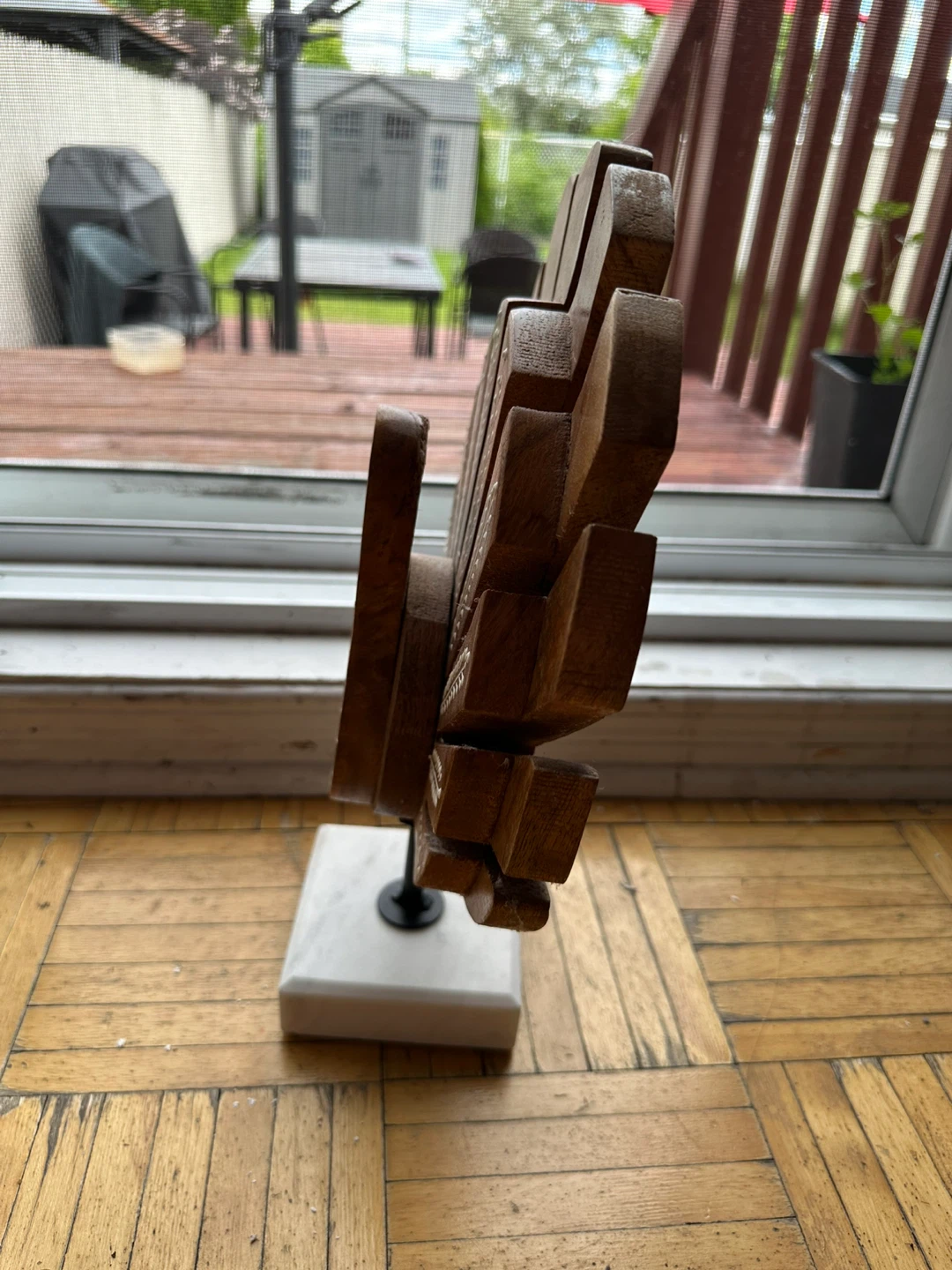 Wooden Turkey Figurine with Marble Base - photo 3