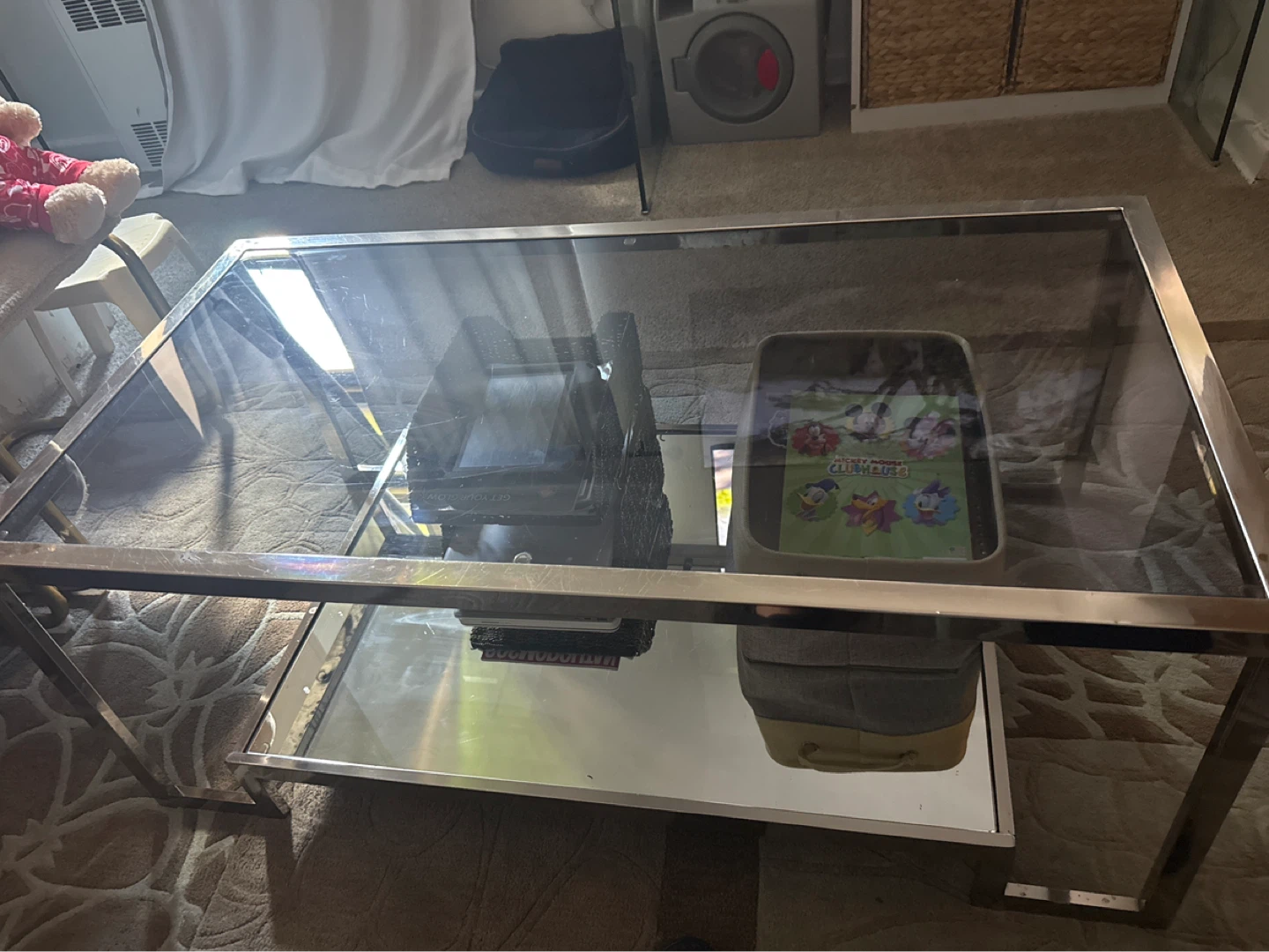 Glass and Chrome Coffee Table - photo 2