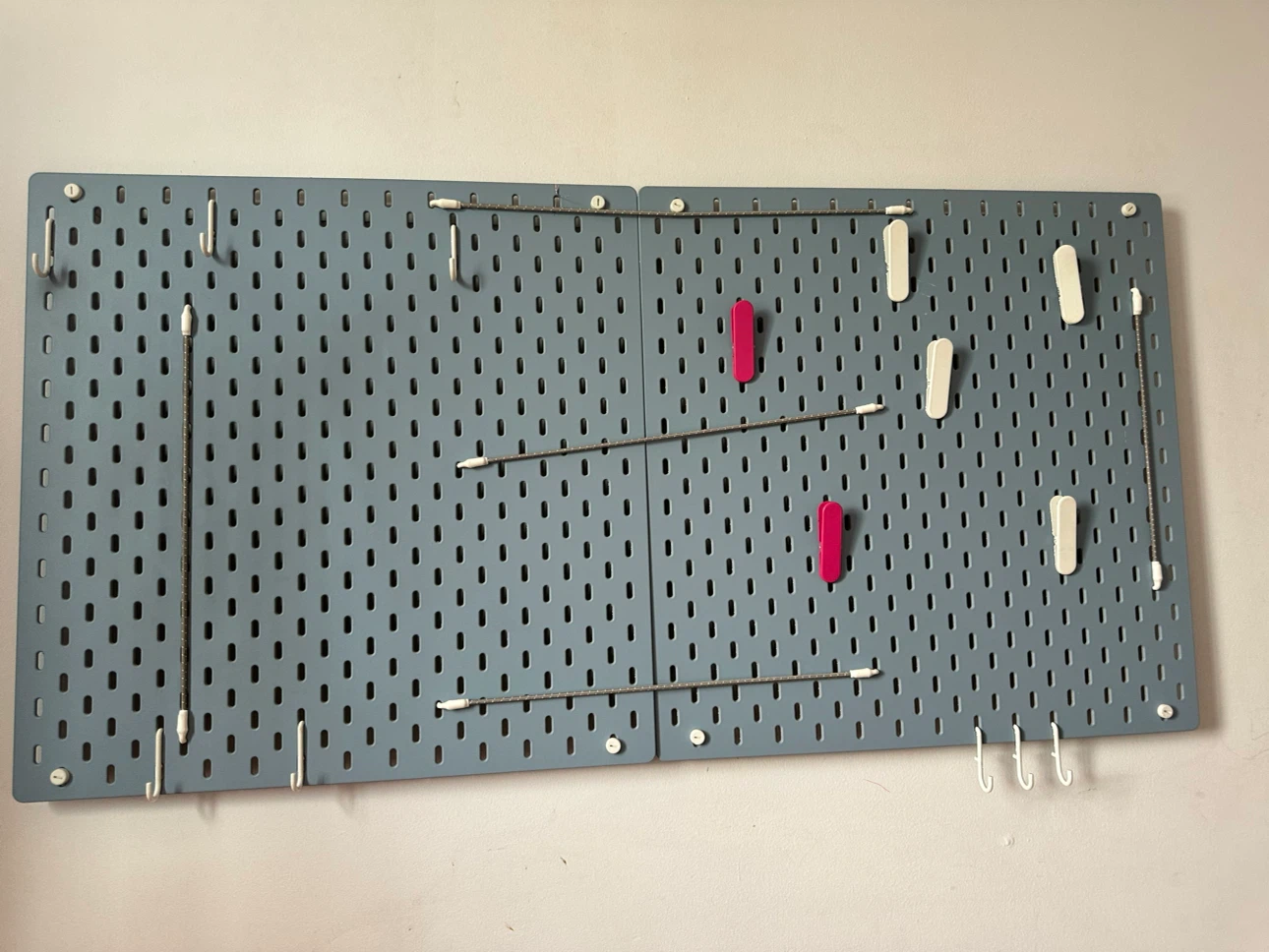 Grey Pegboard with Accessories
