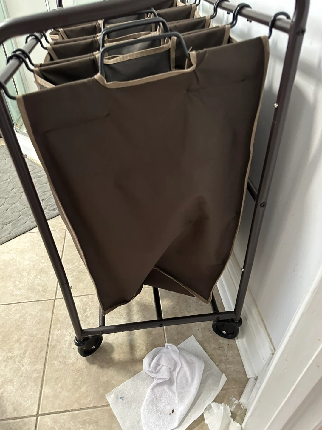 Brown 4-Bag Laundry Sorter Cart - photo 2