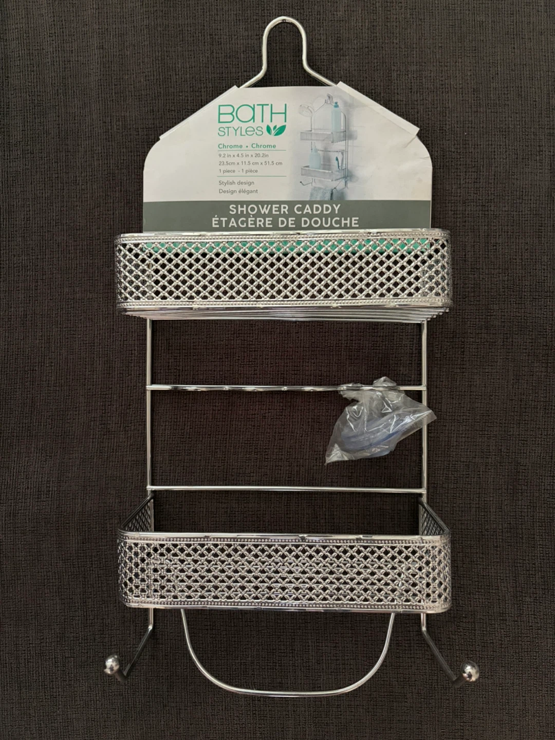 Chrome shower caddy