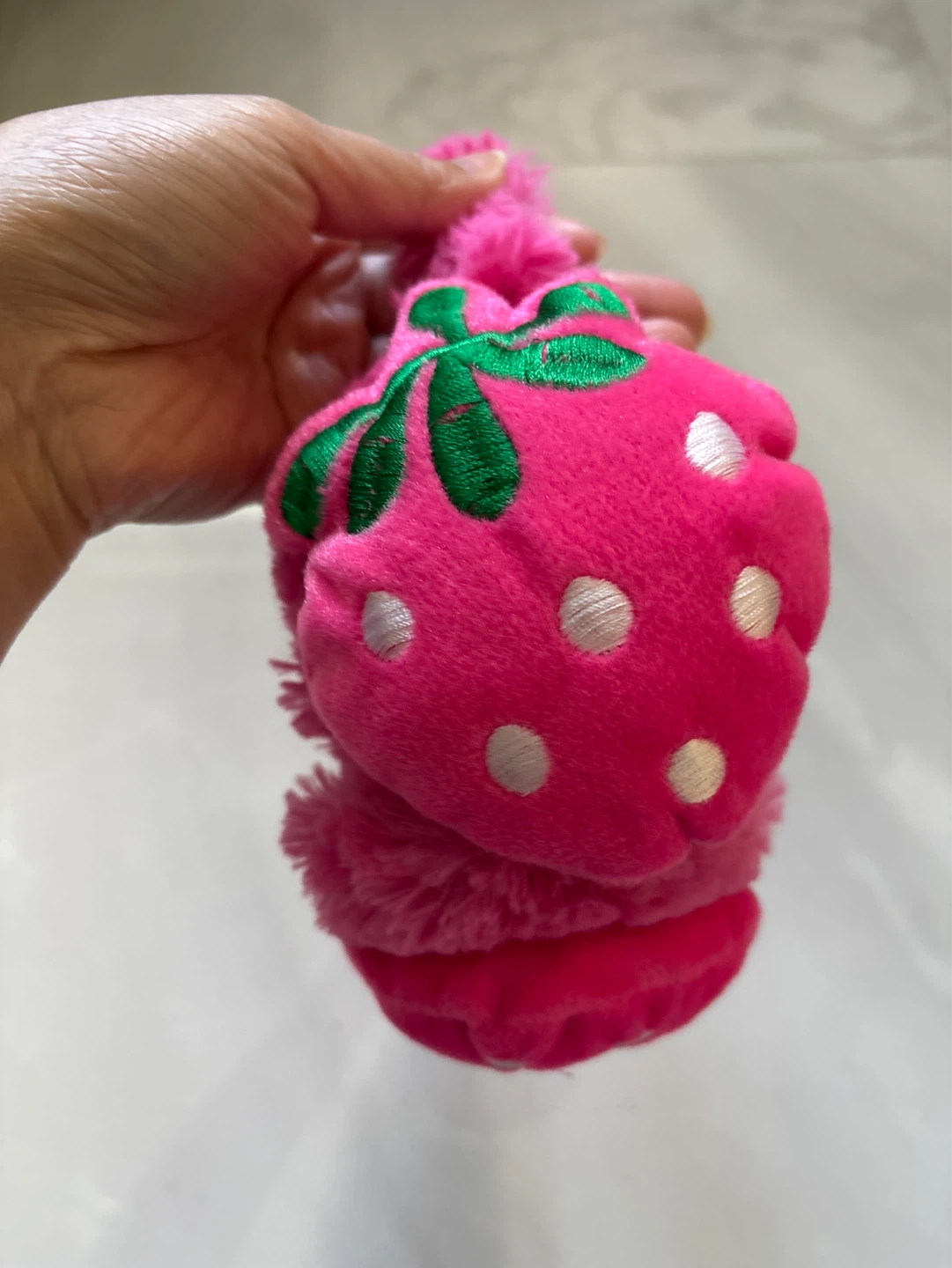 Fuzzy Pink Strawberry Earmuffs - photo 2