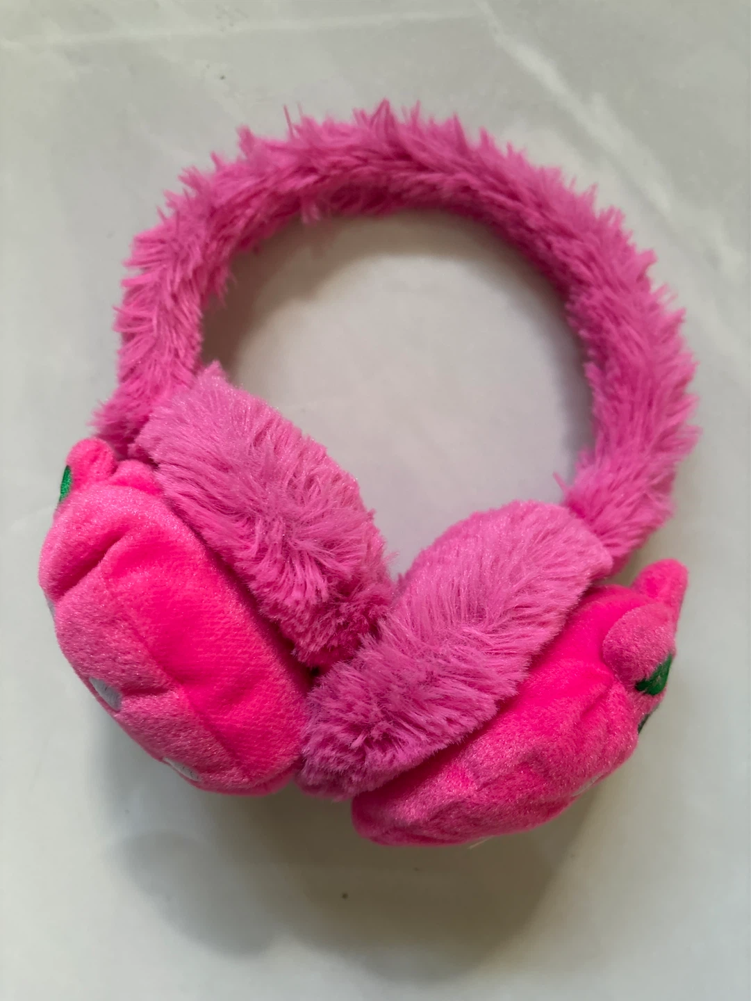 Fuzzy Pink Strawberry Earmuffs