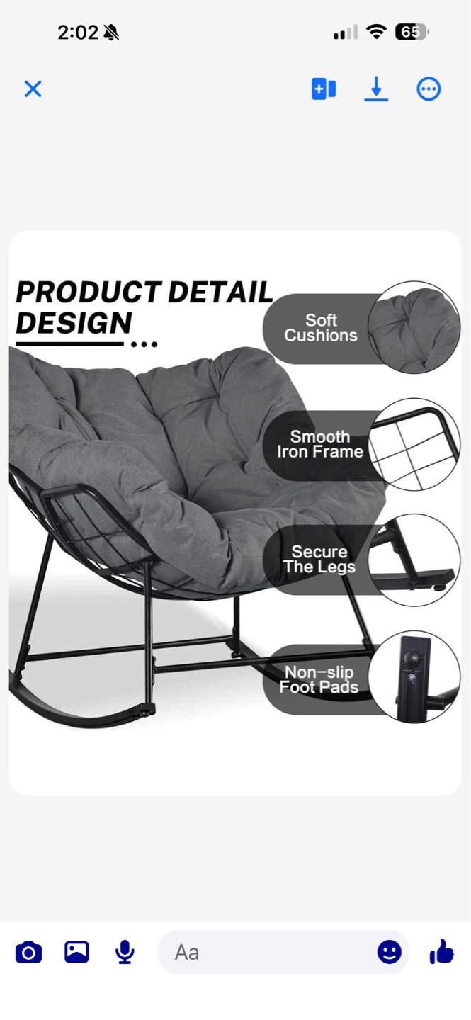 Papasan Chair with Soft Cushions - photo 2
