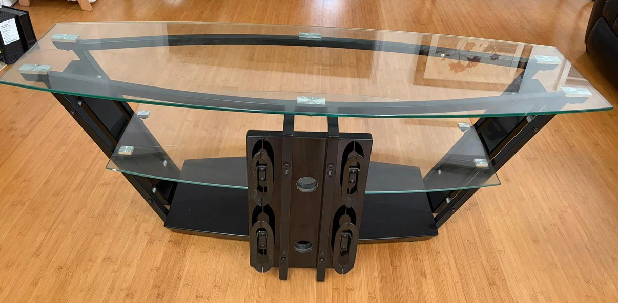 Glass and Black TV Stand