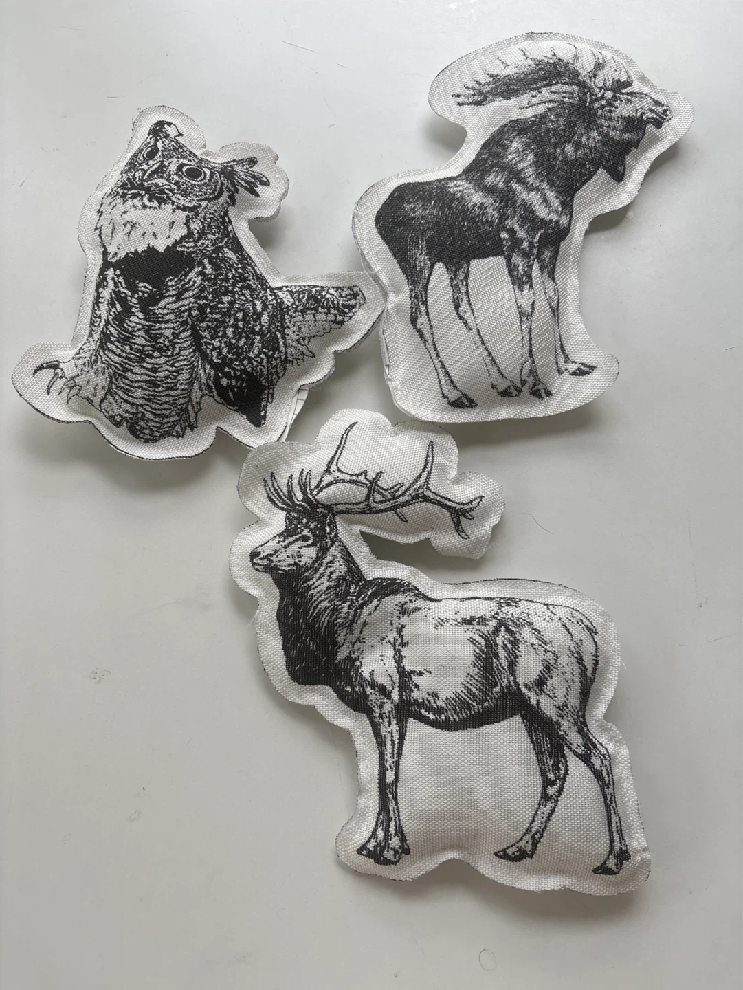 Set of 3 Fabric Animal Appliques - Owl, Moose, Elk - photo 2