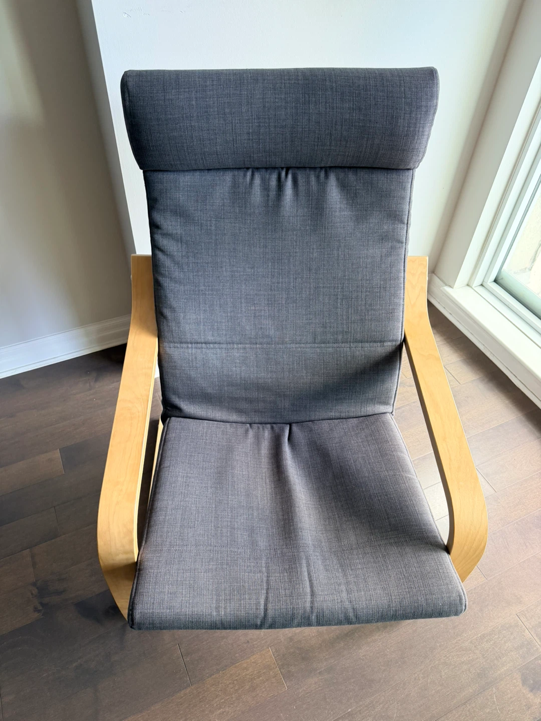 Grey Fabric Rocking Chair with Wooden Frame - photo 2