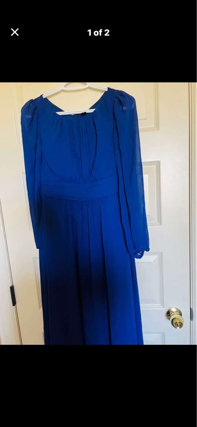 Blue Long-Sleeve Maxi Dress - photo 2