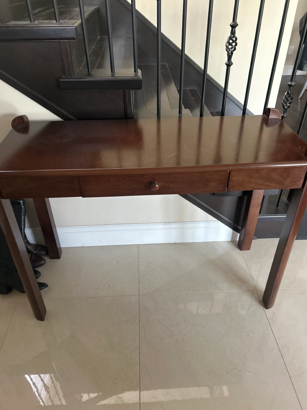 Wooden Console Table with Drawer - photo 2