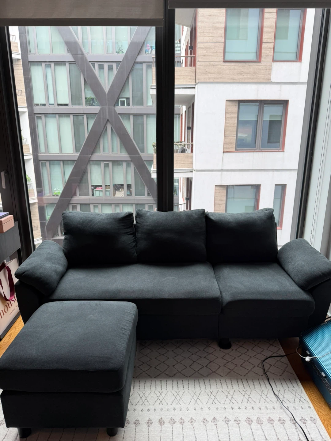 Dark Gray 3-Seater Sofa with Chaise - photo 2