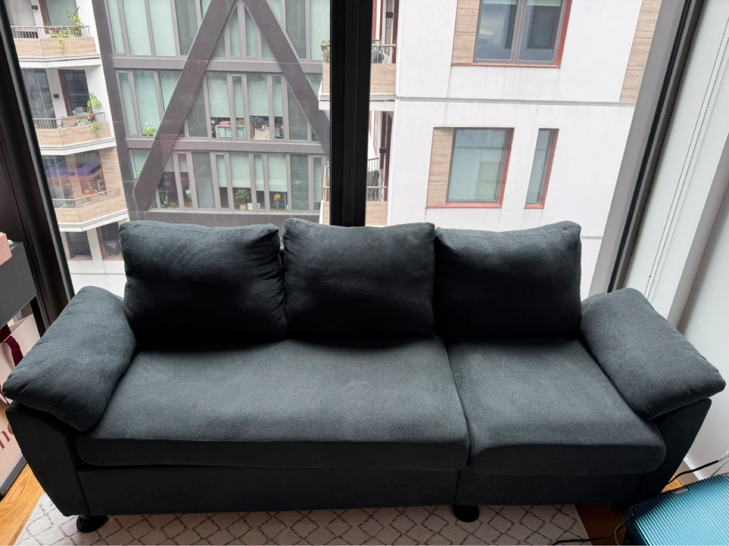 Dark Gray 3-Seater Sofa with Chaise - photo 3