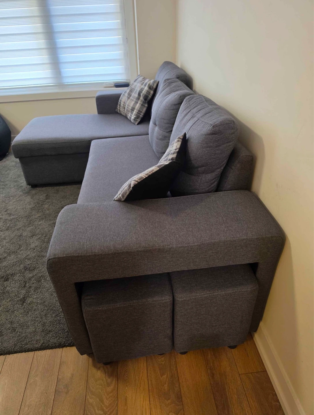 Grey Sectional Sofa with Bed and Storage - Free Delivery - photo 4